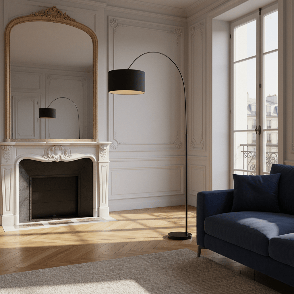 LampeHub Lampadaire abat jour Noir