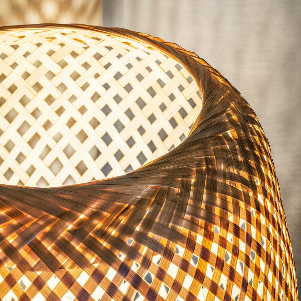 LampeHub Lampadaire Bambou Bois
