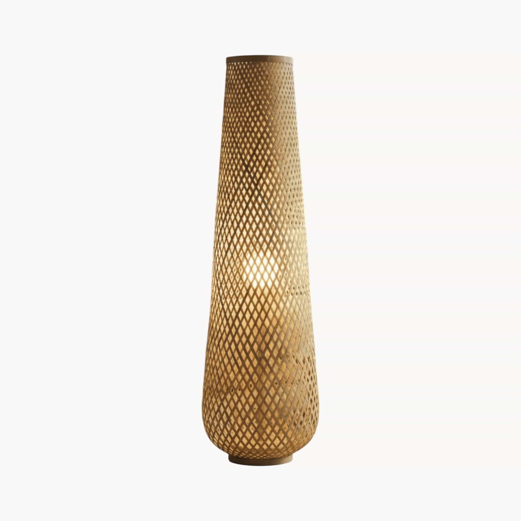 LampeHub Lampadaire Bambou Bois