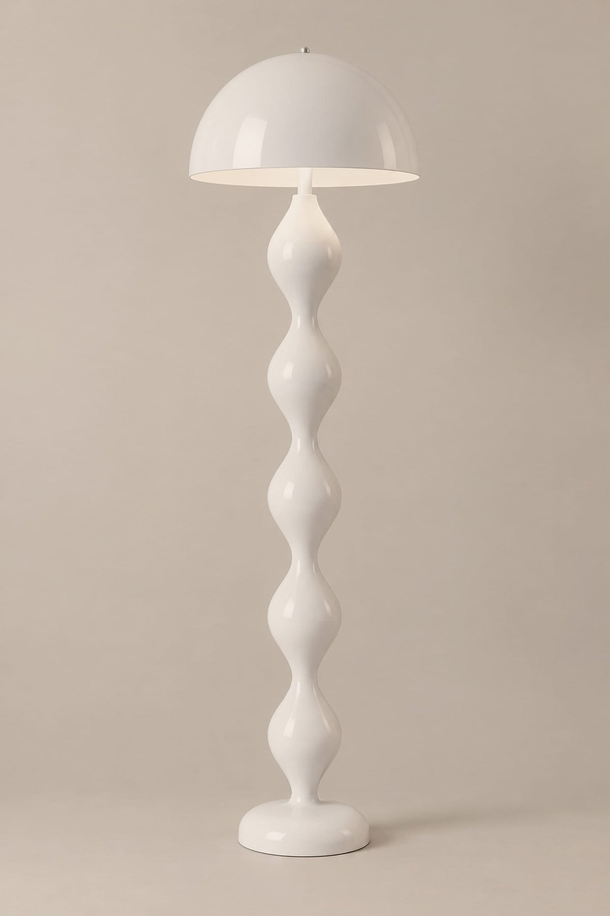 LampeHub Lampadaire Blanc / Blanc chaud / Prise EU Lampadaire Bauhaus Champignon – Pied Ondulé Coloré
