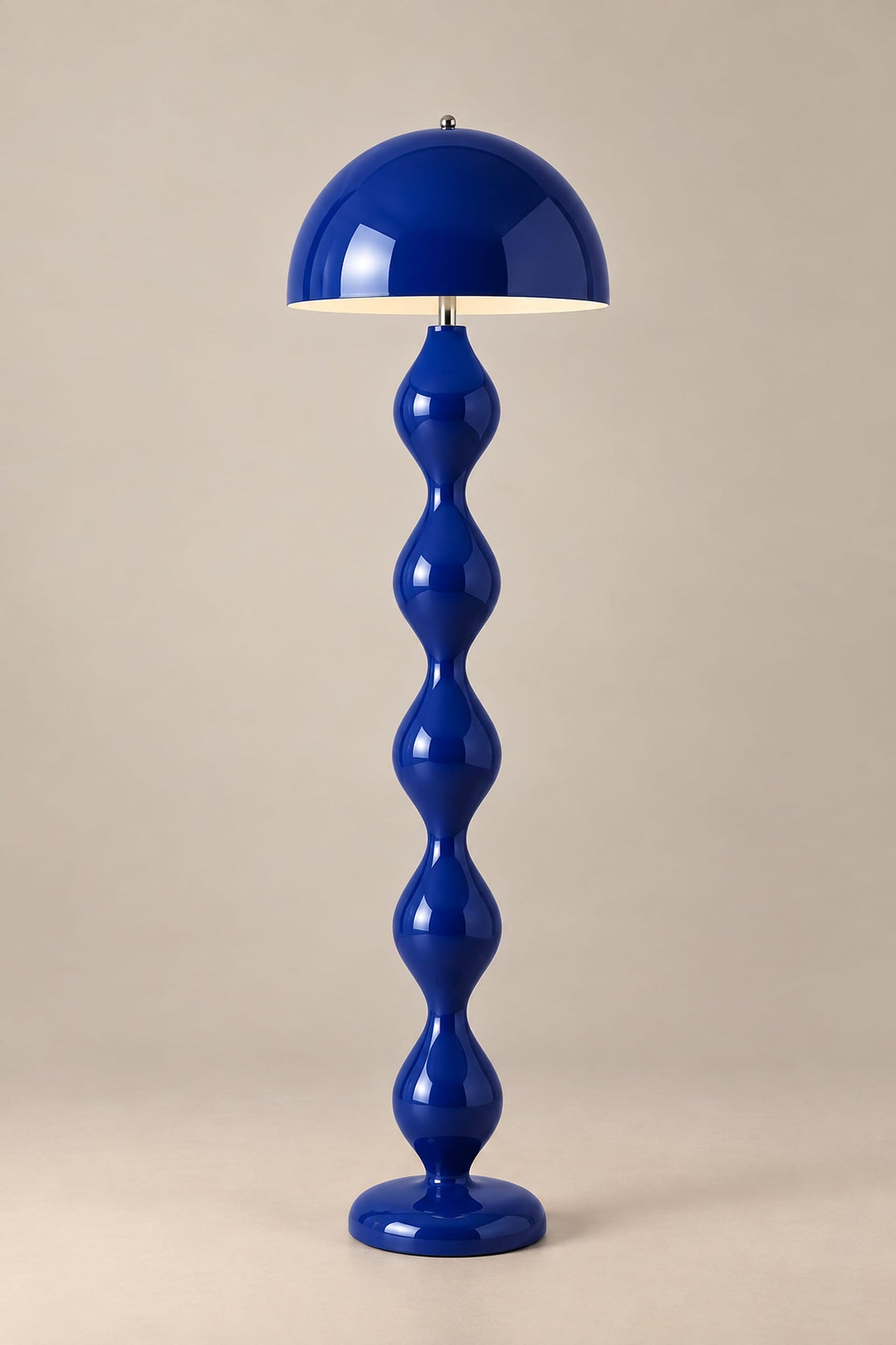 LampeHub Lampadaire Bleu / Blanc chaud / Prise EU Lampadaire Bauhaus Champignon – Pied Ondulé Coloré