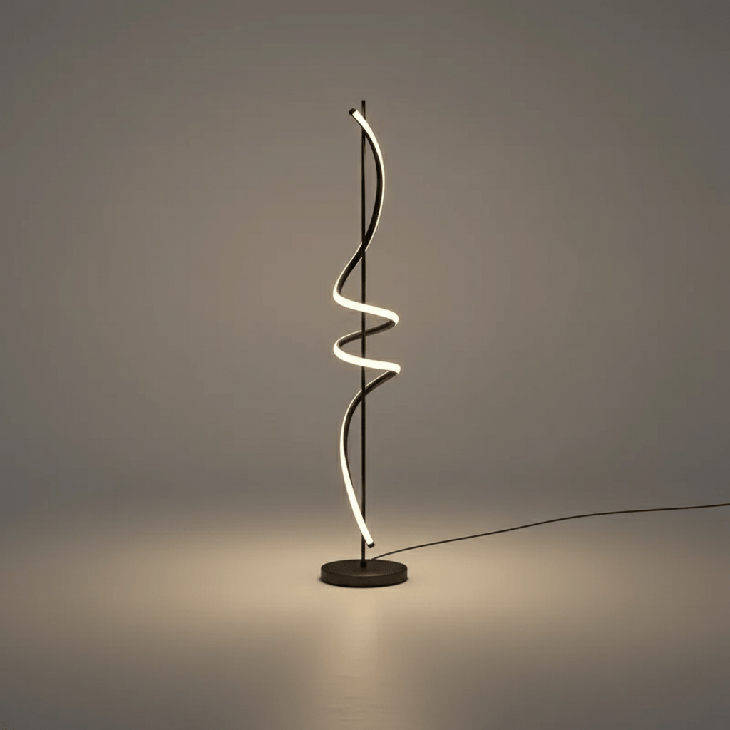 LampeHub Lampadaire Chambre Blanc en spirale