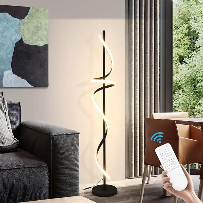 LampeHub Lampadaire Chambre Blanc en spirale