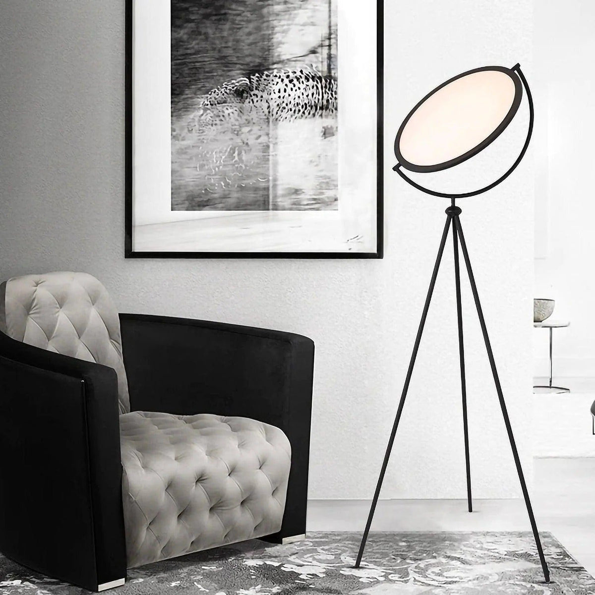 LampeHub Lampadaire de salon Ronde Premium