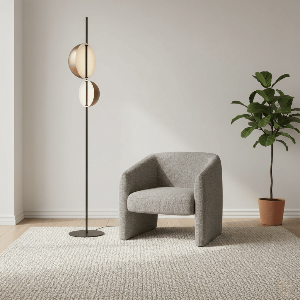 LampeHub Lampadaire Design Moderne Doré