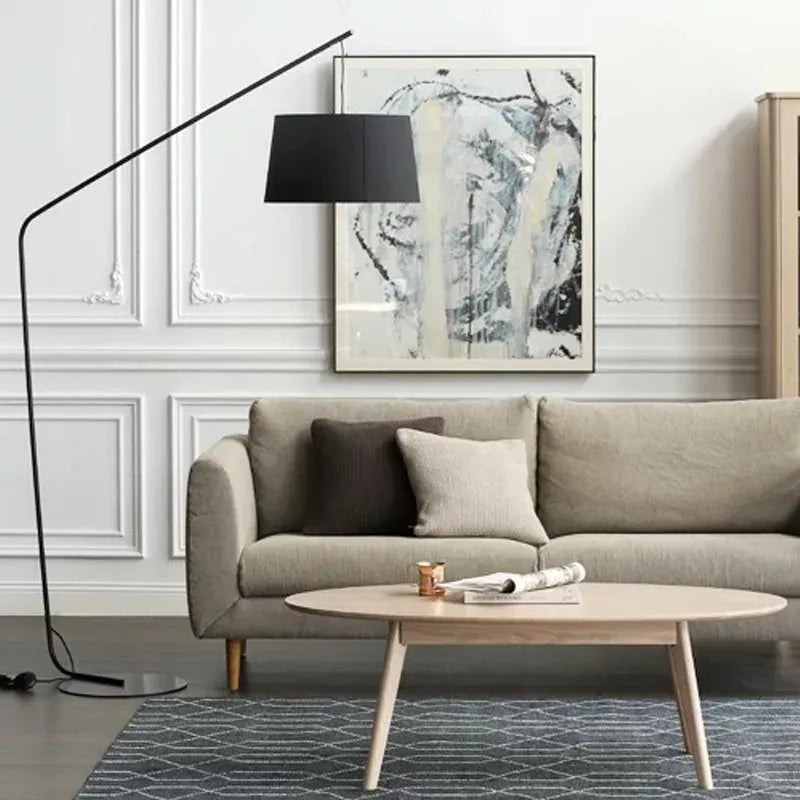 LampeHub Lampadaire Design Noir avec Abat-jour