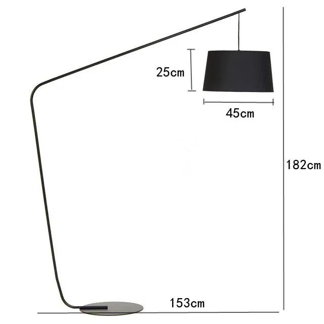 LampeHub Lampadaire Design Noir avec Abat-jour