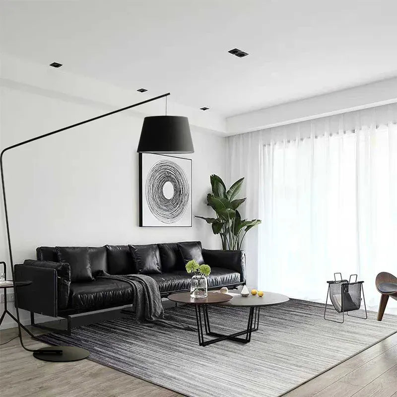 LampeHub Lampadaire Design Noir avec Abat-jour
