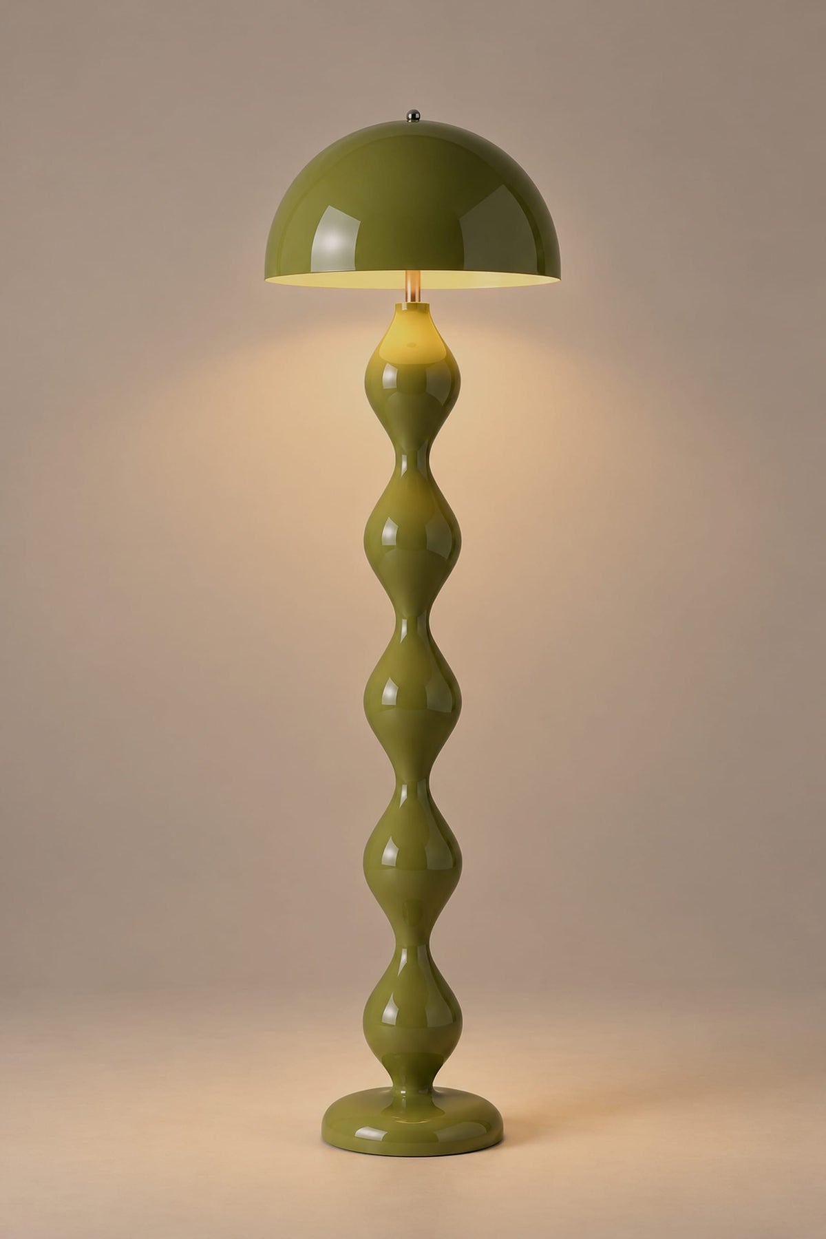 LampeHub Lampadaire Lampadaire Bauhaus Champignon – Pied Ondulé Coloré