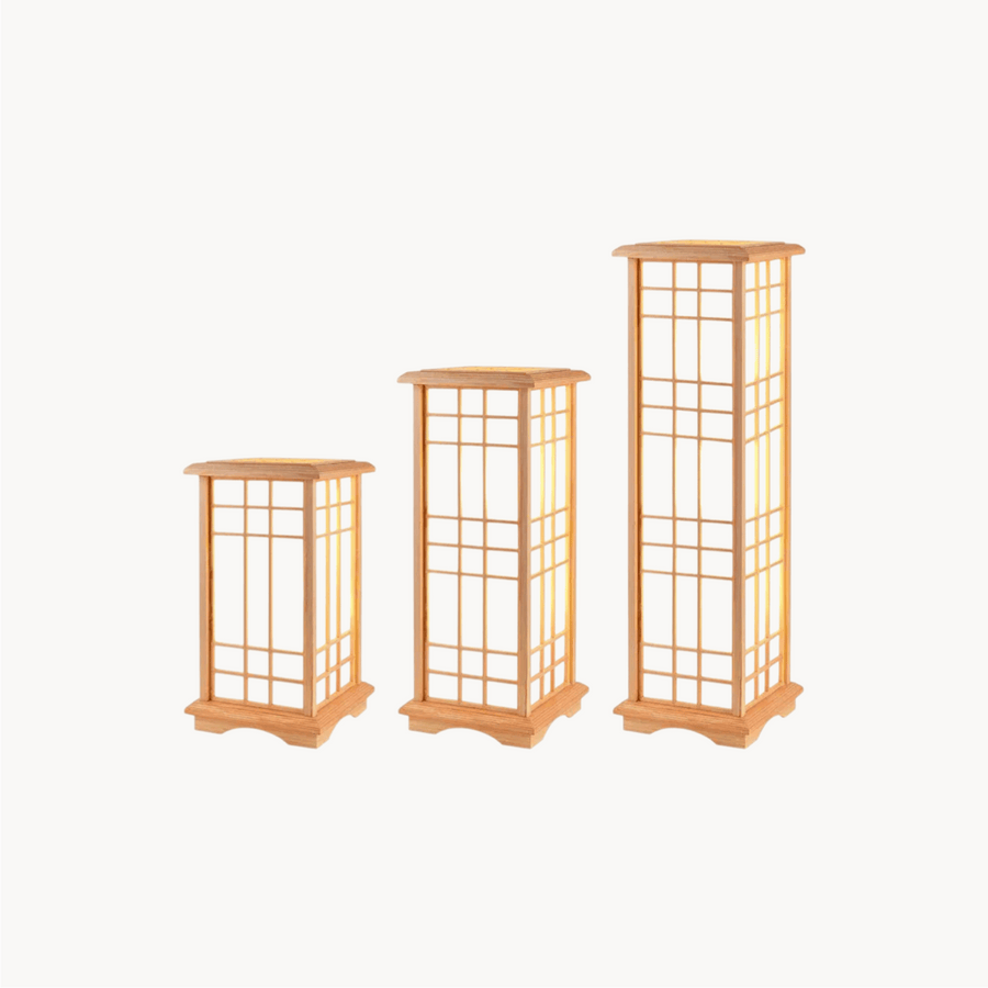 Lampadaire LED bois