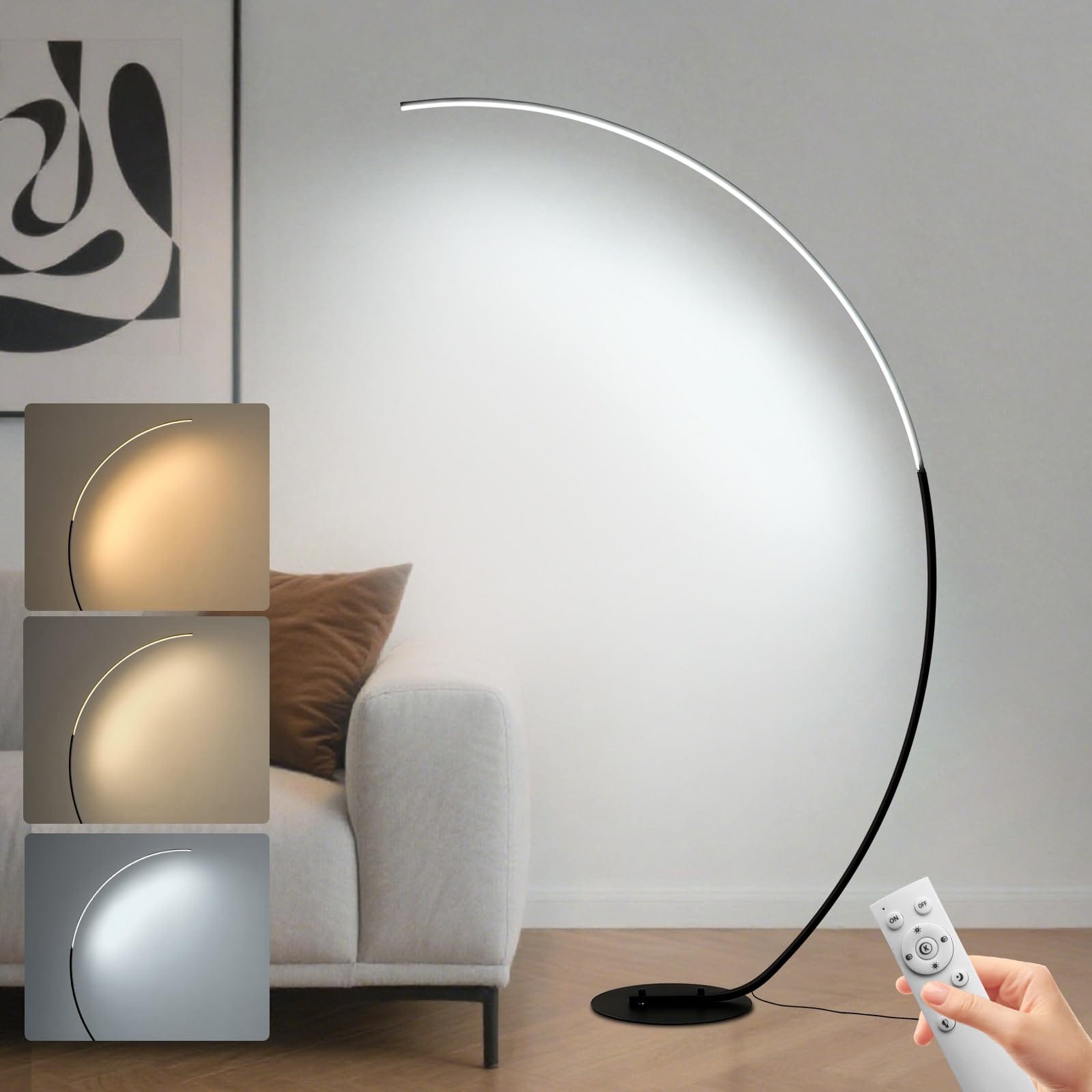 LampeHub Lampadaire Noir Blanc