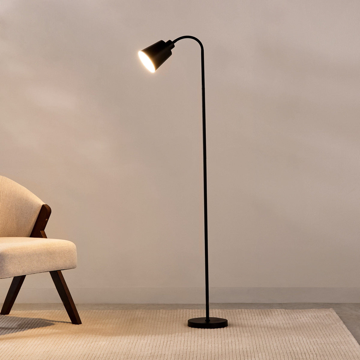 LampeHub Lampadaire Noir Sans fil