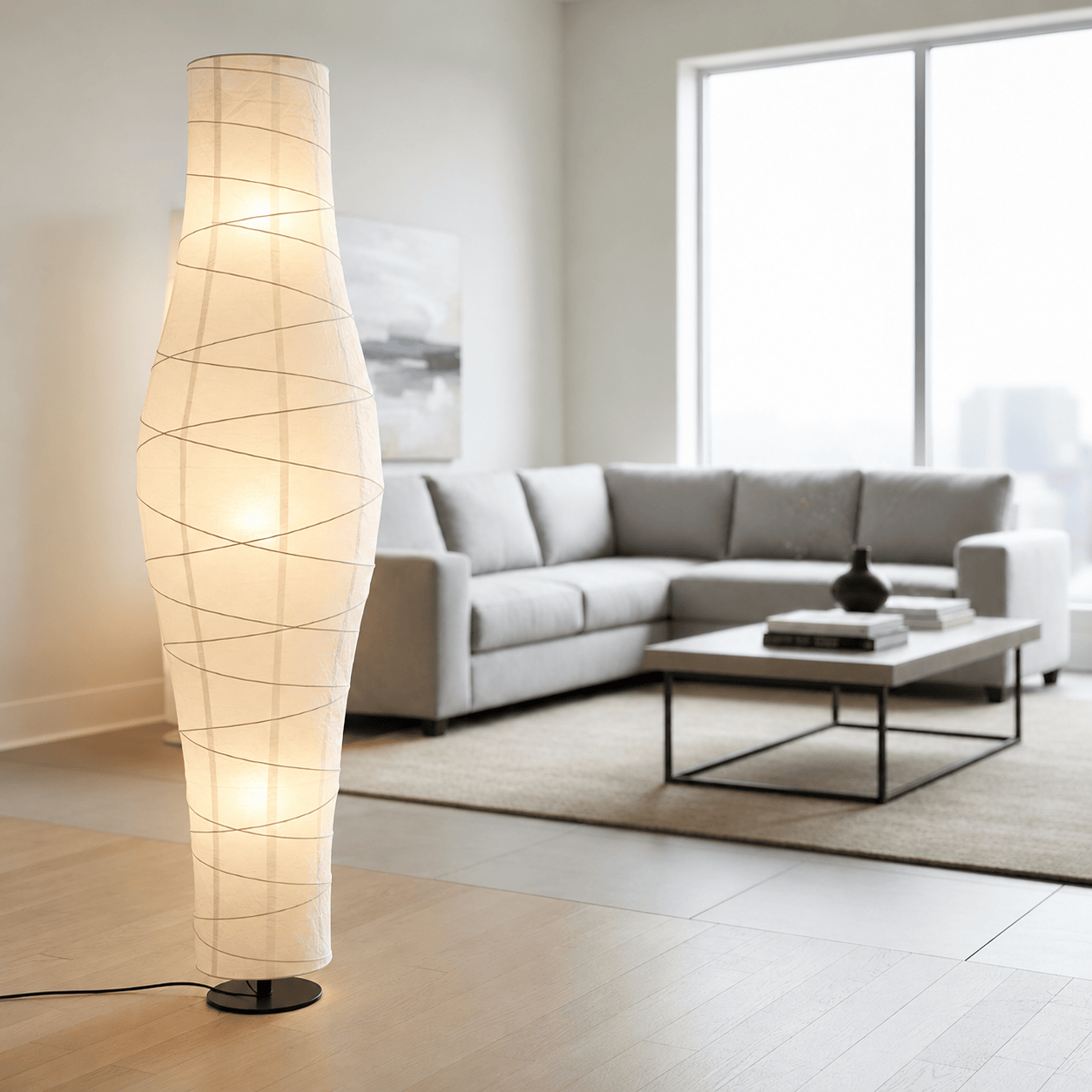 LampeHub Lampadaire Salon Abat Jour