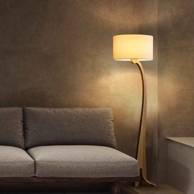 LampeHub Lampadaire Salon Bois