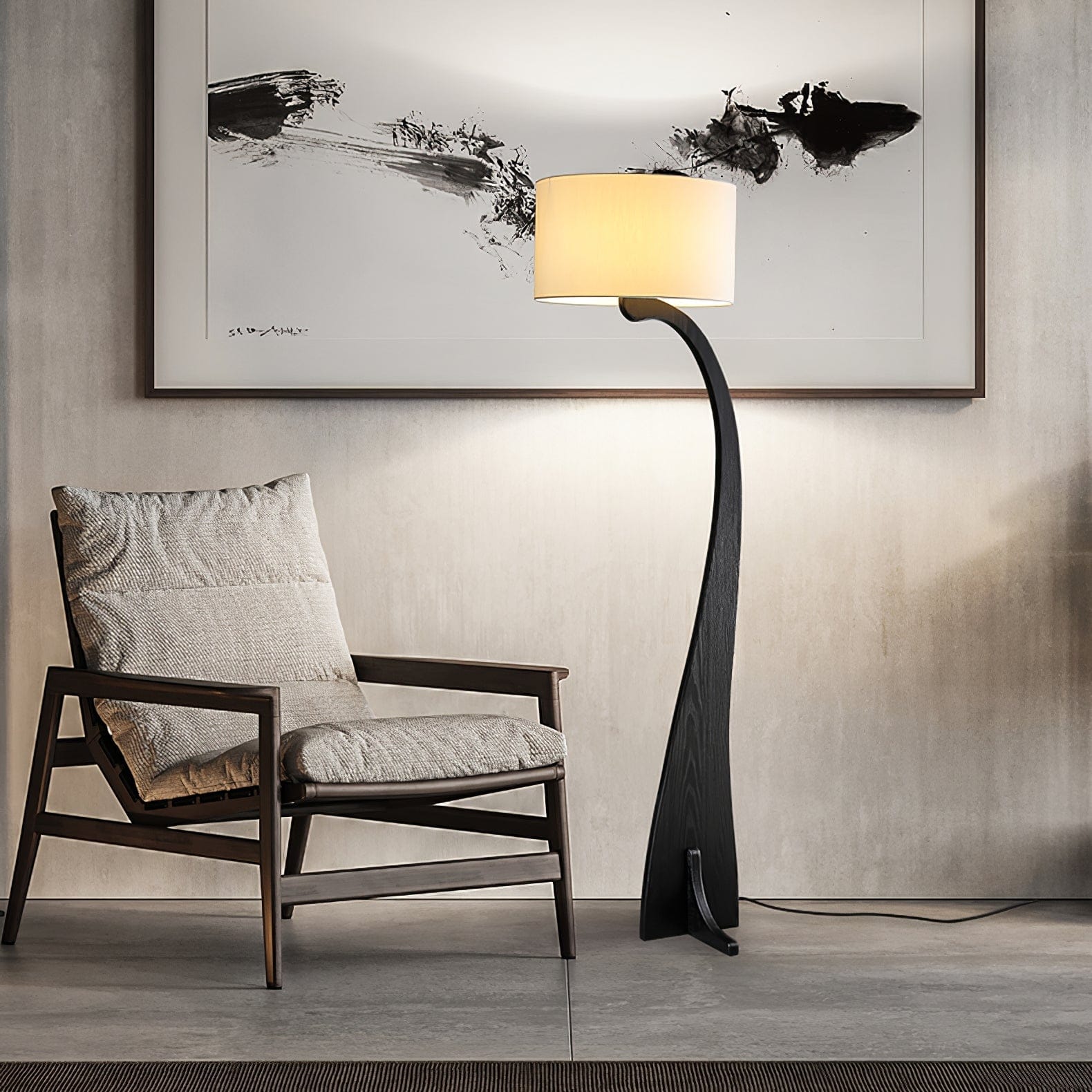 LampeHub Lampadaire Salon Bois