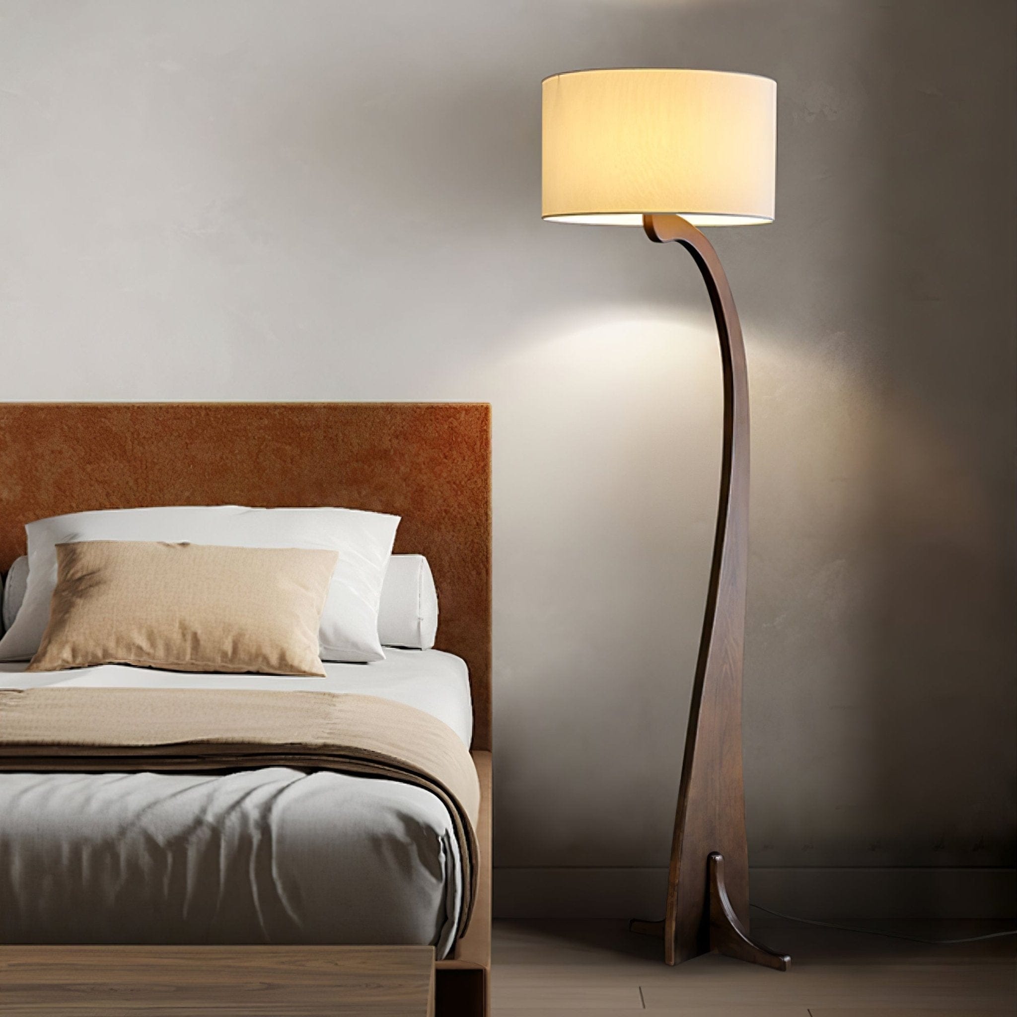 LampeHub Lampadaire Salon Bois