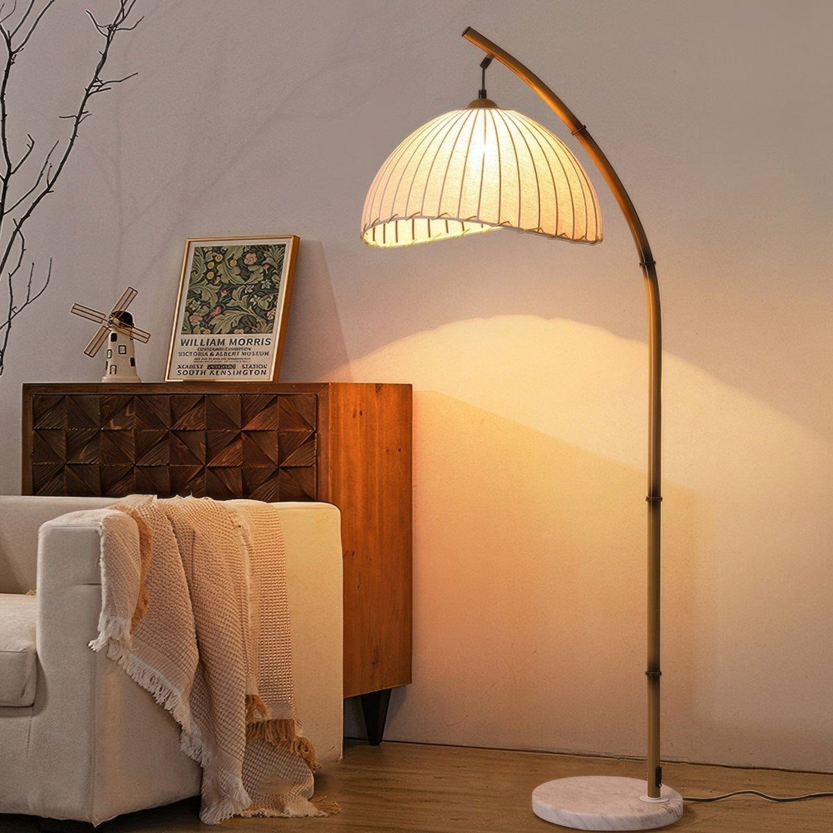 LampeHub Lampadaire Salon Rotin