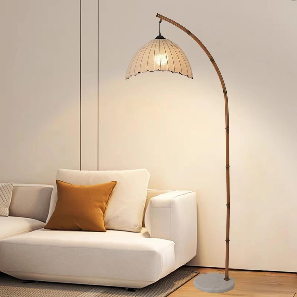 LampeHub Lampadaire Salon Rotin