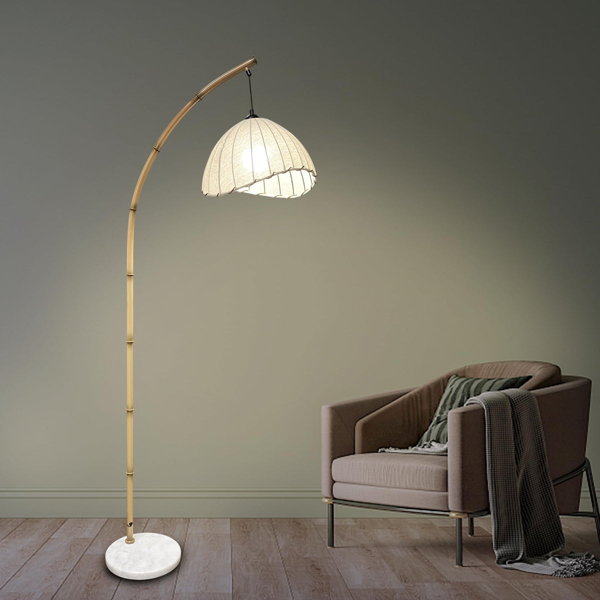 LampeHub Lampadaire Salon Rotin