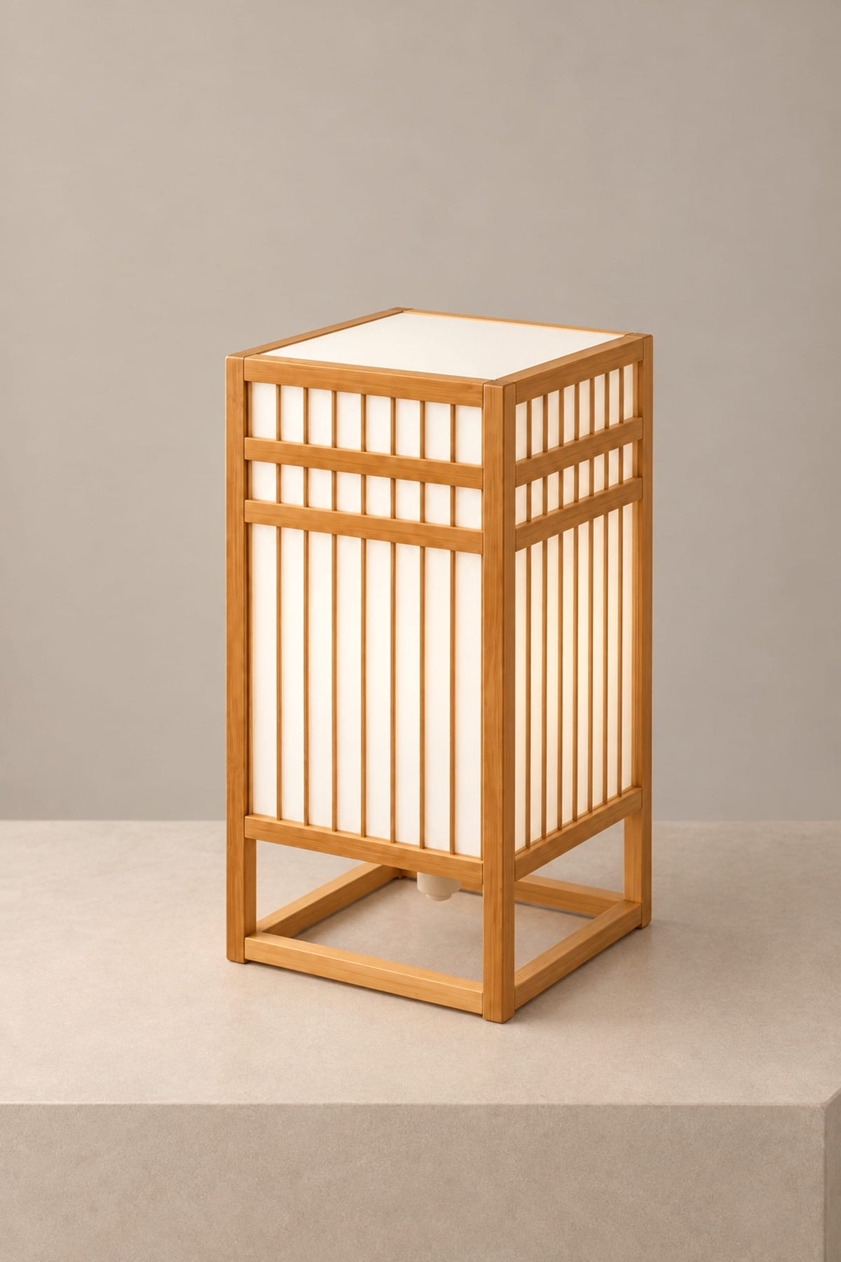 LampeHub Lampe à poser Lampe de Chevet Bambou Lanterne Japonaise – Cadre Ajouré