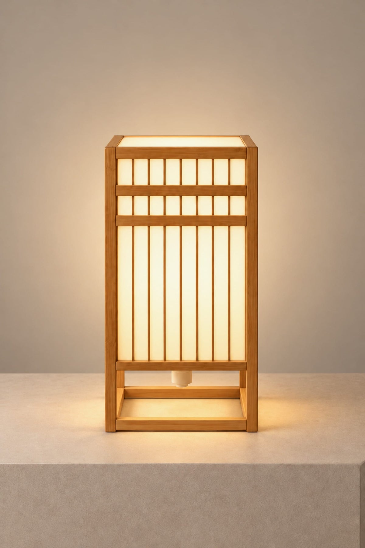LampeHub Lampe à poser Lampe de Chevet Bambou Lanterne Japonaise – Cadre Ajouré