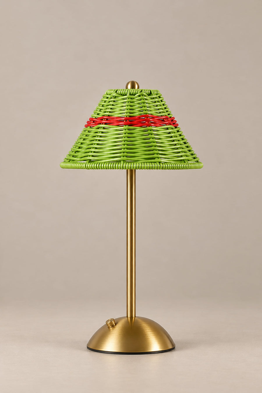 Lampe Rotin Sans Fil Rechargeable – Pied Doré