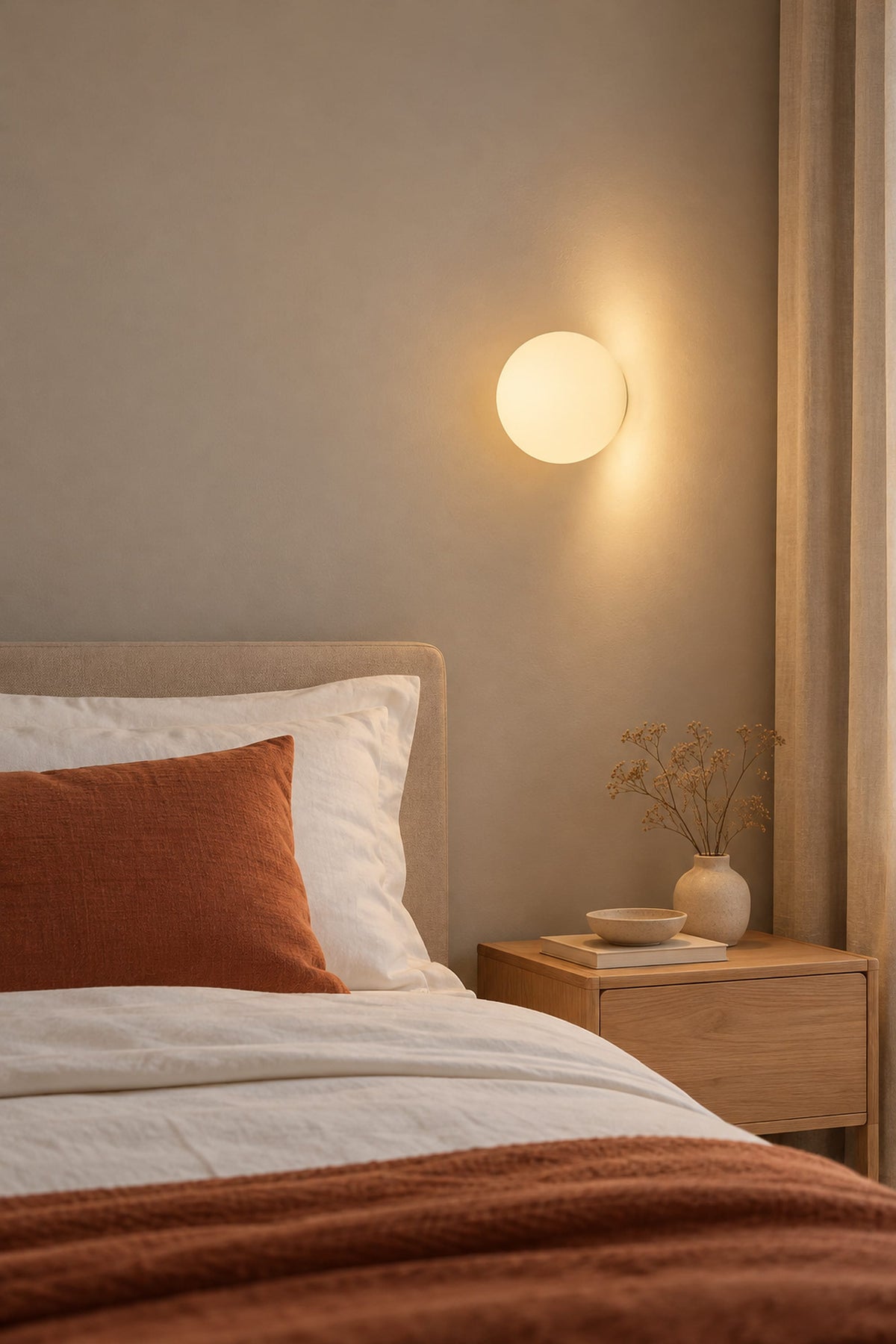 LampeHub Lampe Applique Bauhaus Boule Opaline – Globe en Verre Blanc Laiteux