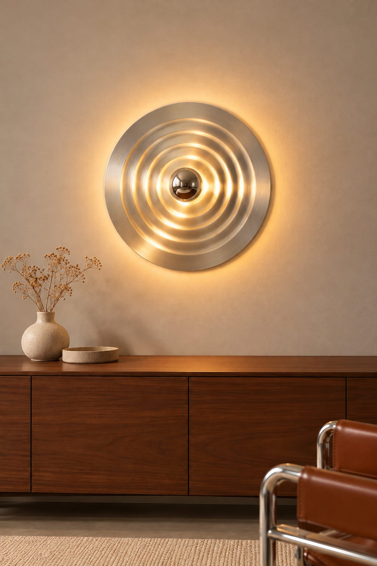LampeHub Lampe Applique Bauhaus Disque Ondulé – Soucoupe Rétro Space Age