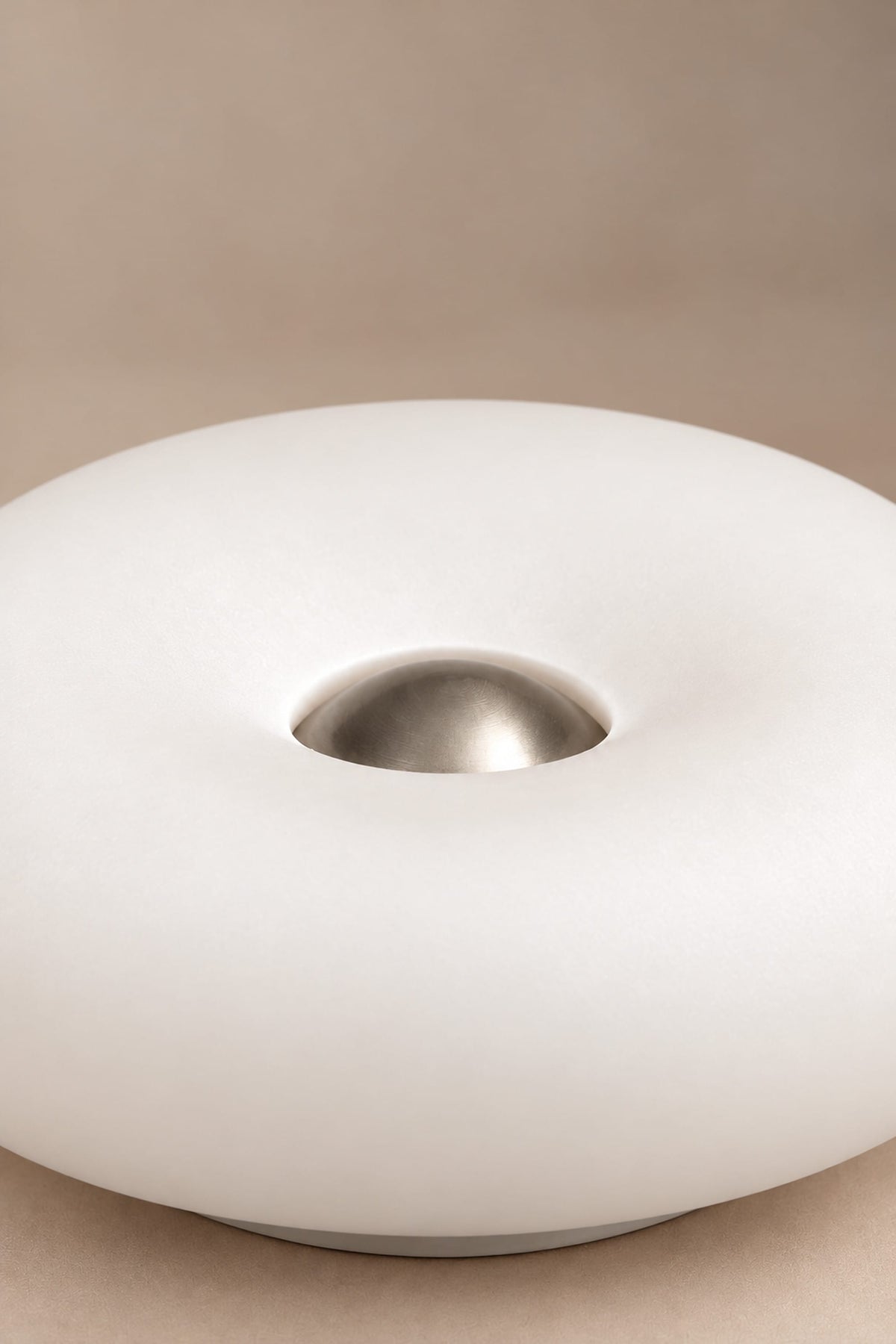 LampeHub Lampe Bauhaus Donut Blanche – Lampe de Chevet Tactile
