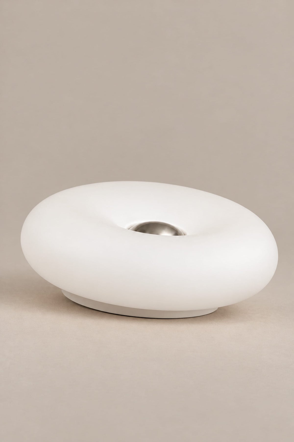 LampeHub Lampe Bauhaus Donut Blanche – Lampe de Chevet Tactile