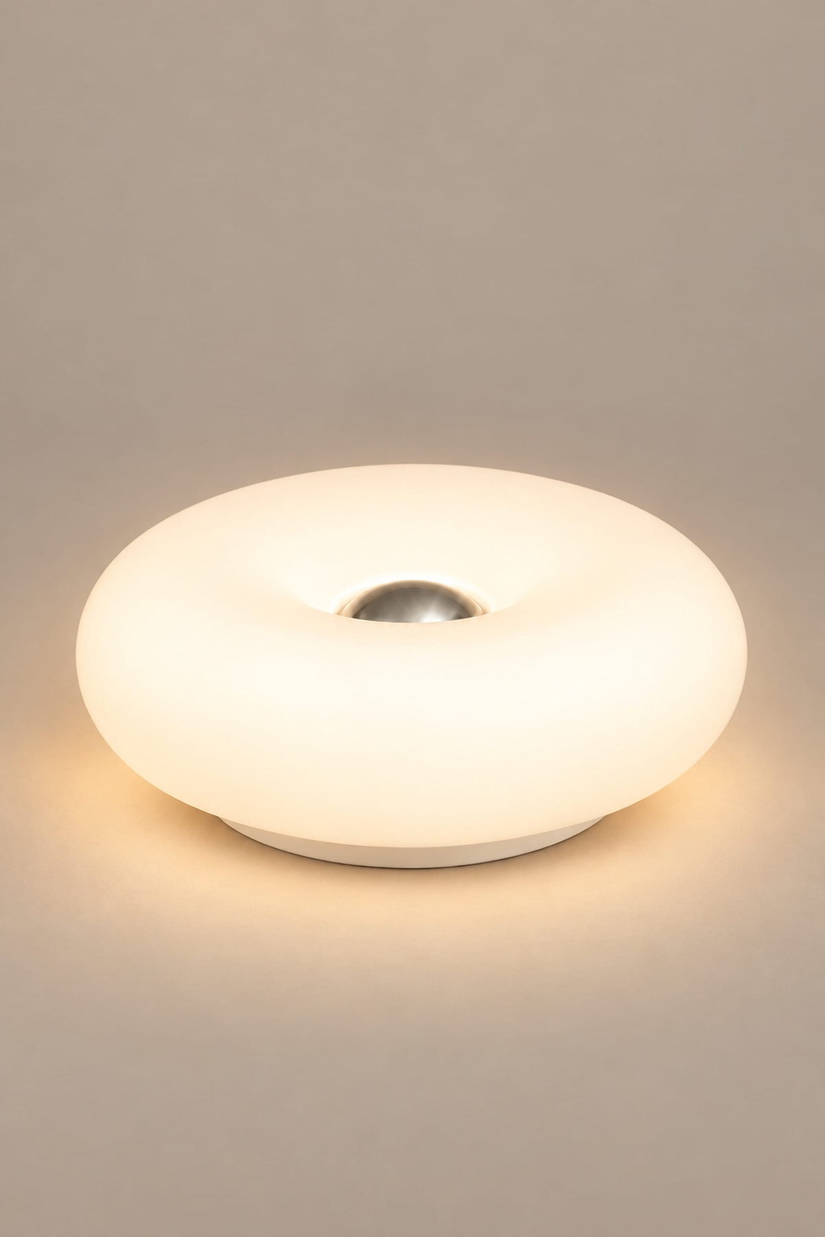 LampeHub Lampe Bauhaus Donut Blanche – Lampe de Chevet Tactile