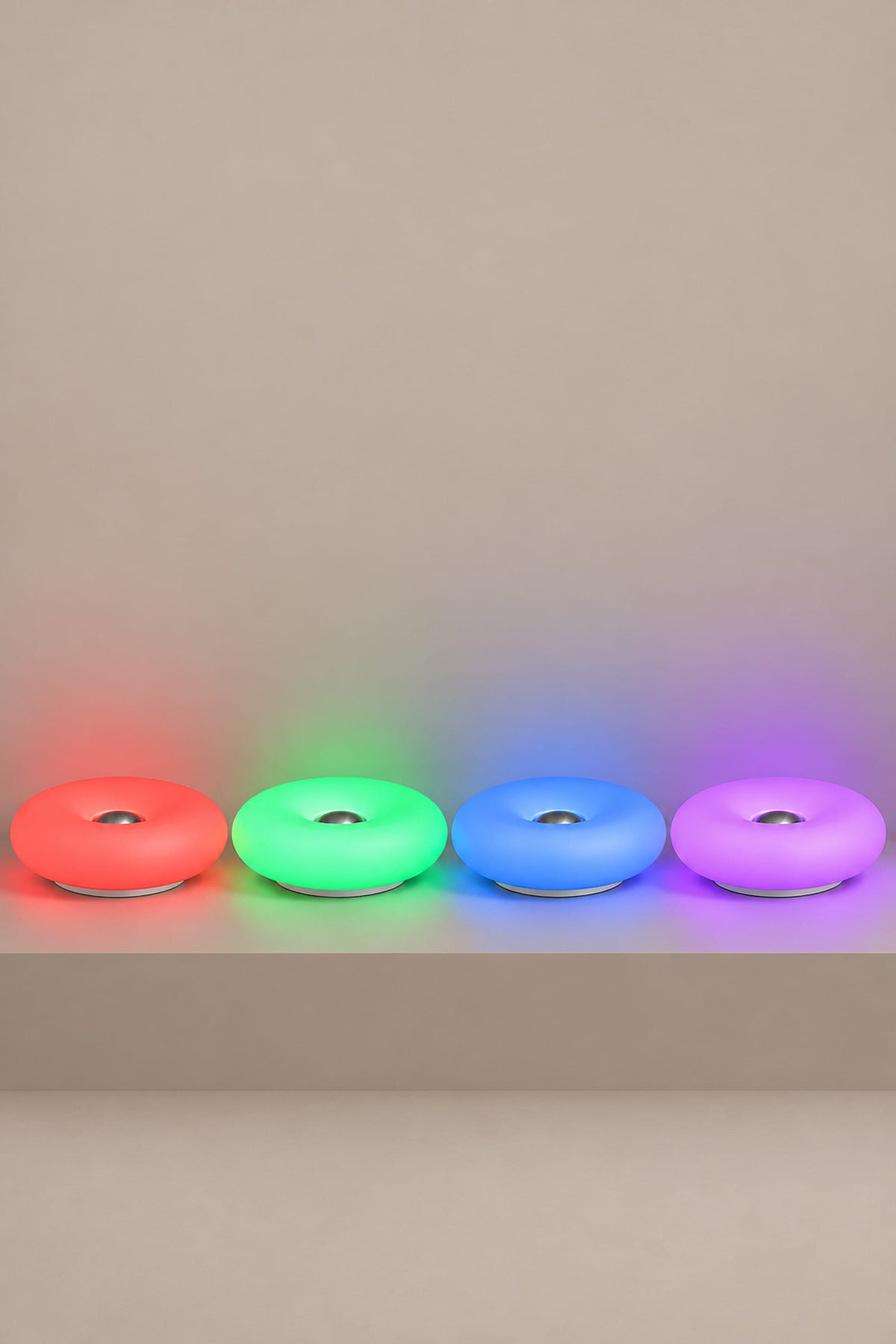 LampeHub Lampe Bauhaus Donut LED Multicolore – Lampe de Chevet Tactile