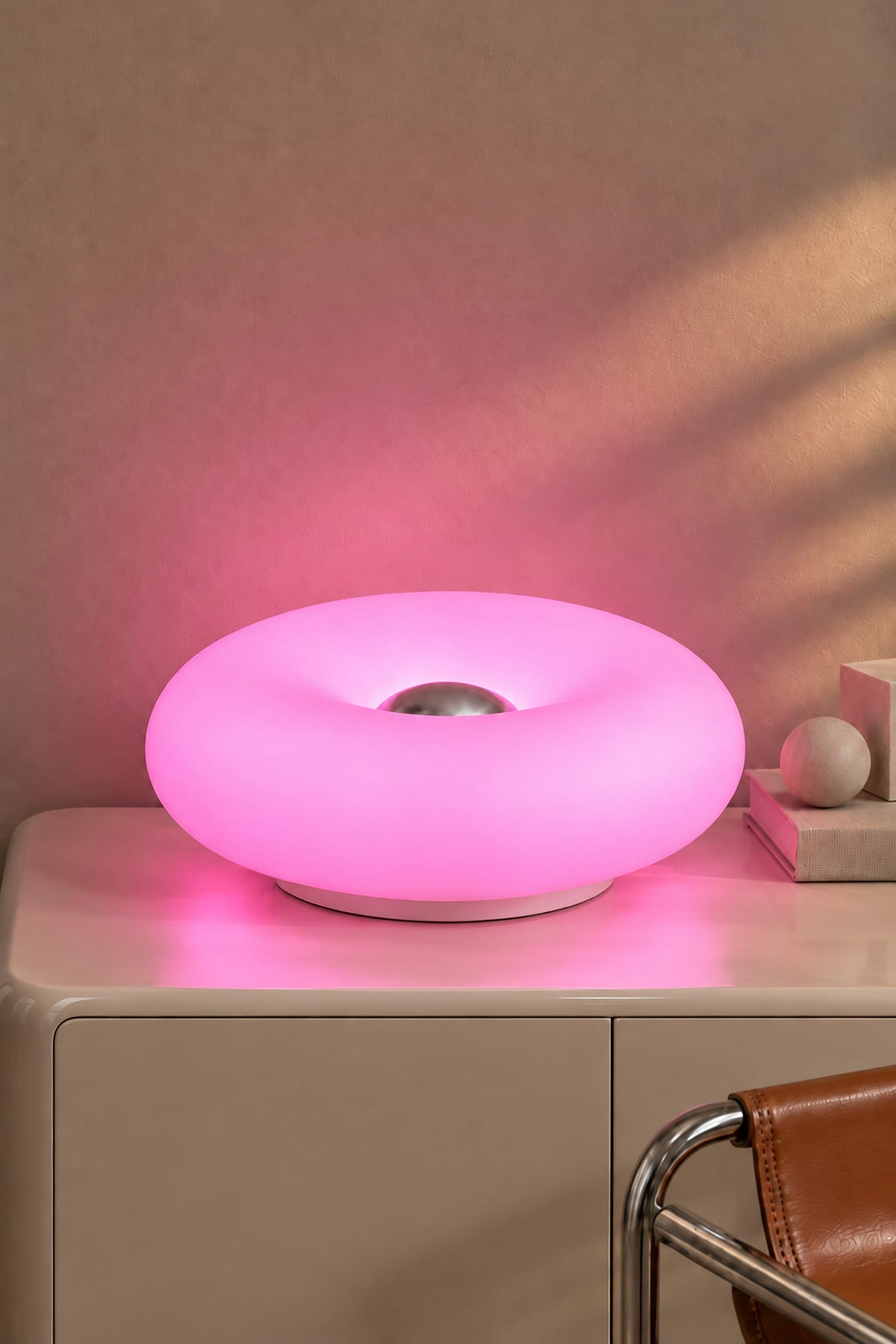 LampeHub Lampe Bauhaus Donut LED Multicolore – Lampe de Chevet Tactile