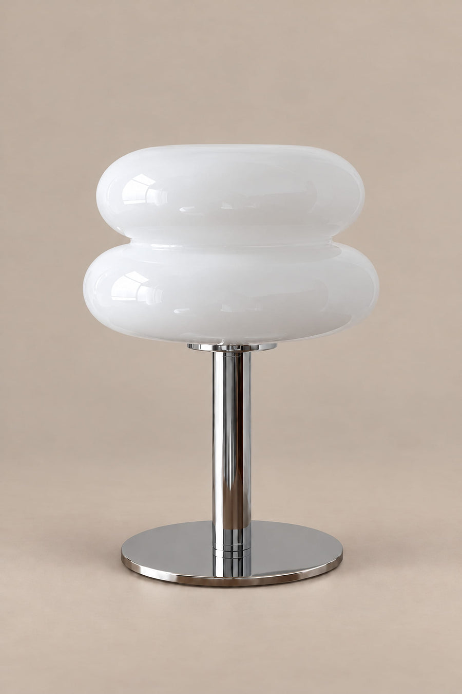 Lampe de Chevet Bauhaus en Verre Blanc – Lampe à Poser Rétro Années 70