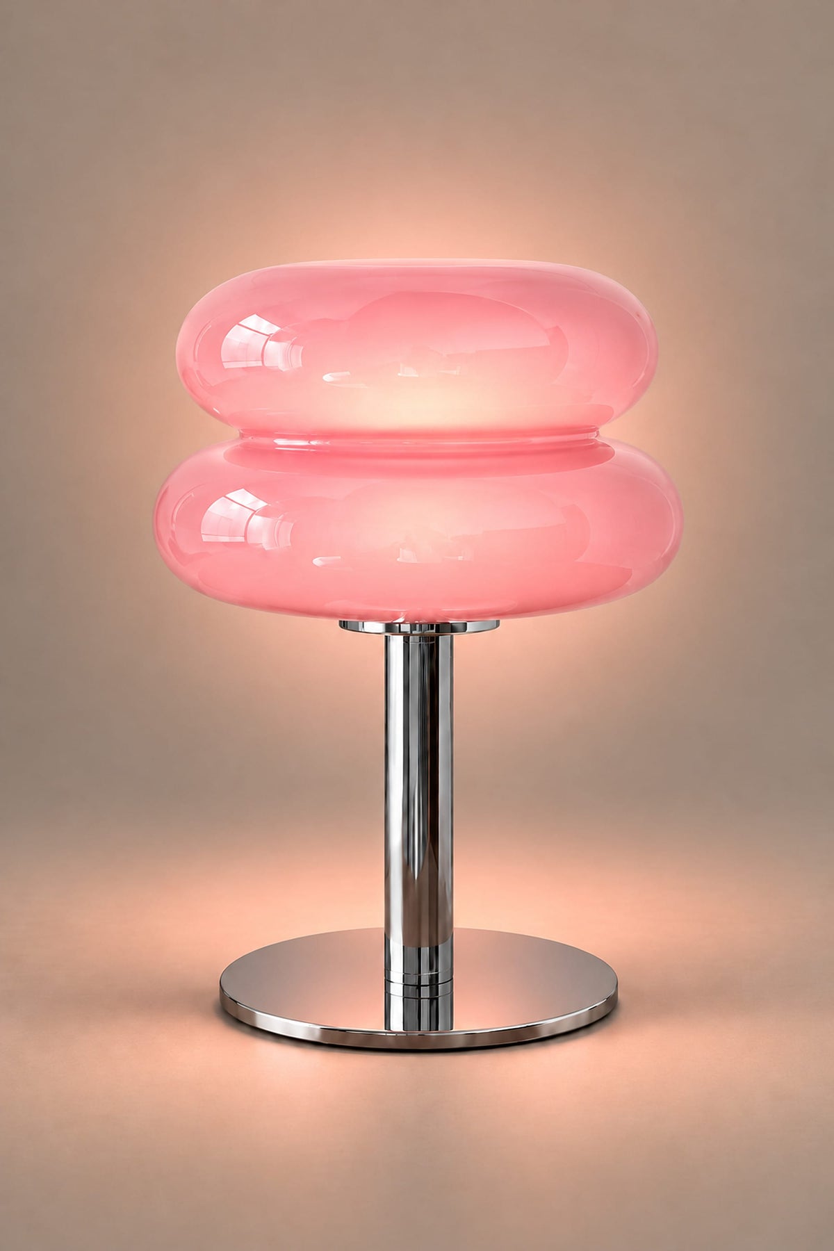 LampeHub Lampe Bauhaus Verre Rose – Lampe de Chevet Rétro