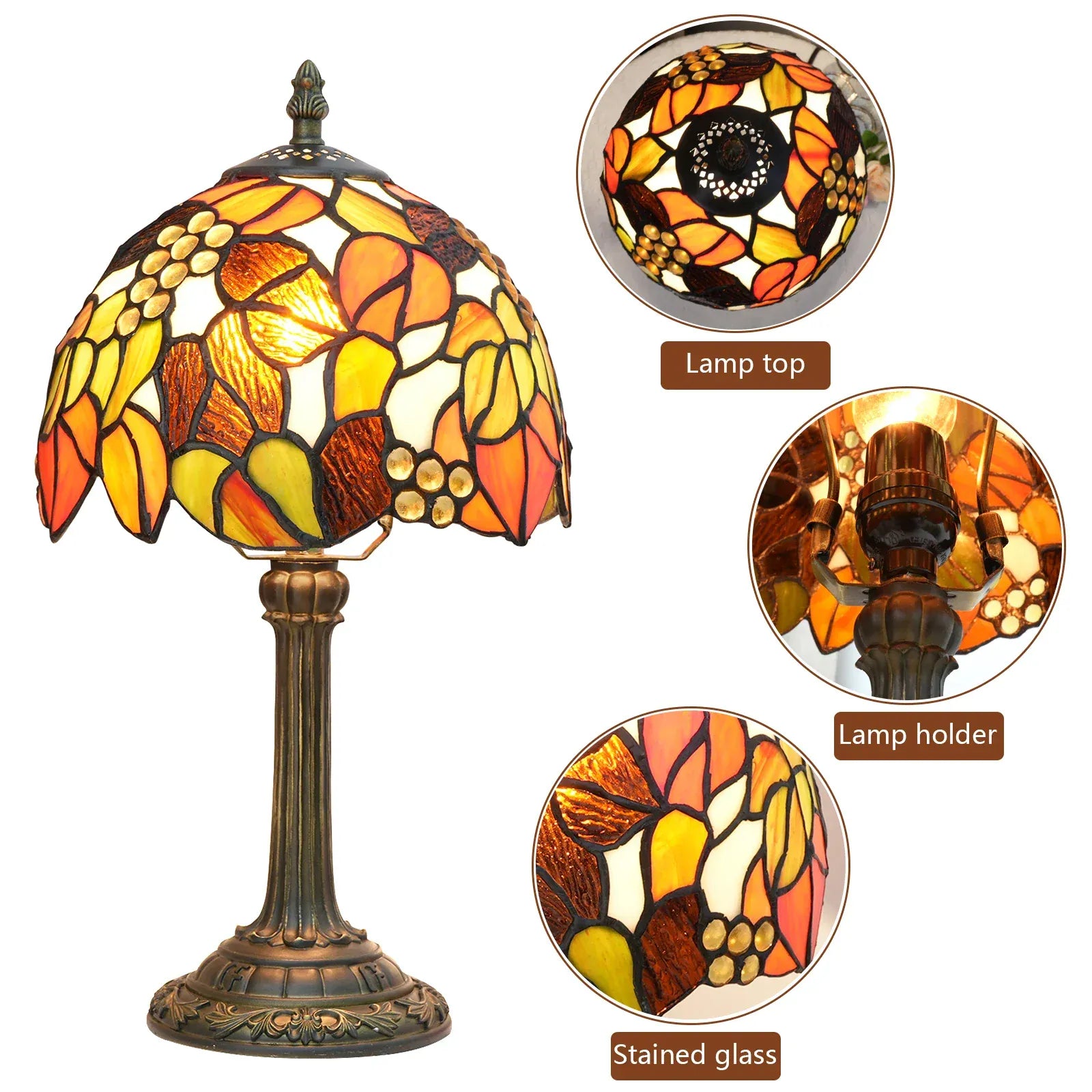 LampeHub Lampe de chevet Abat Jour à Motif