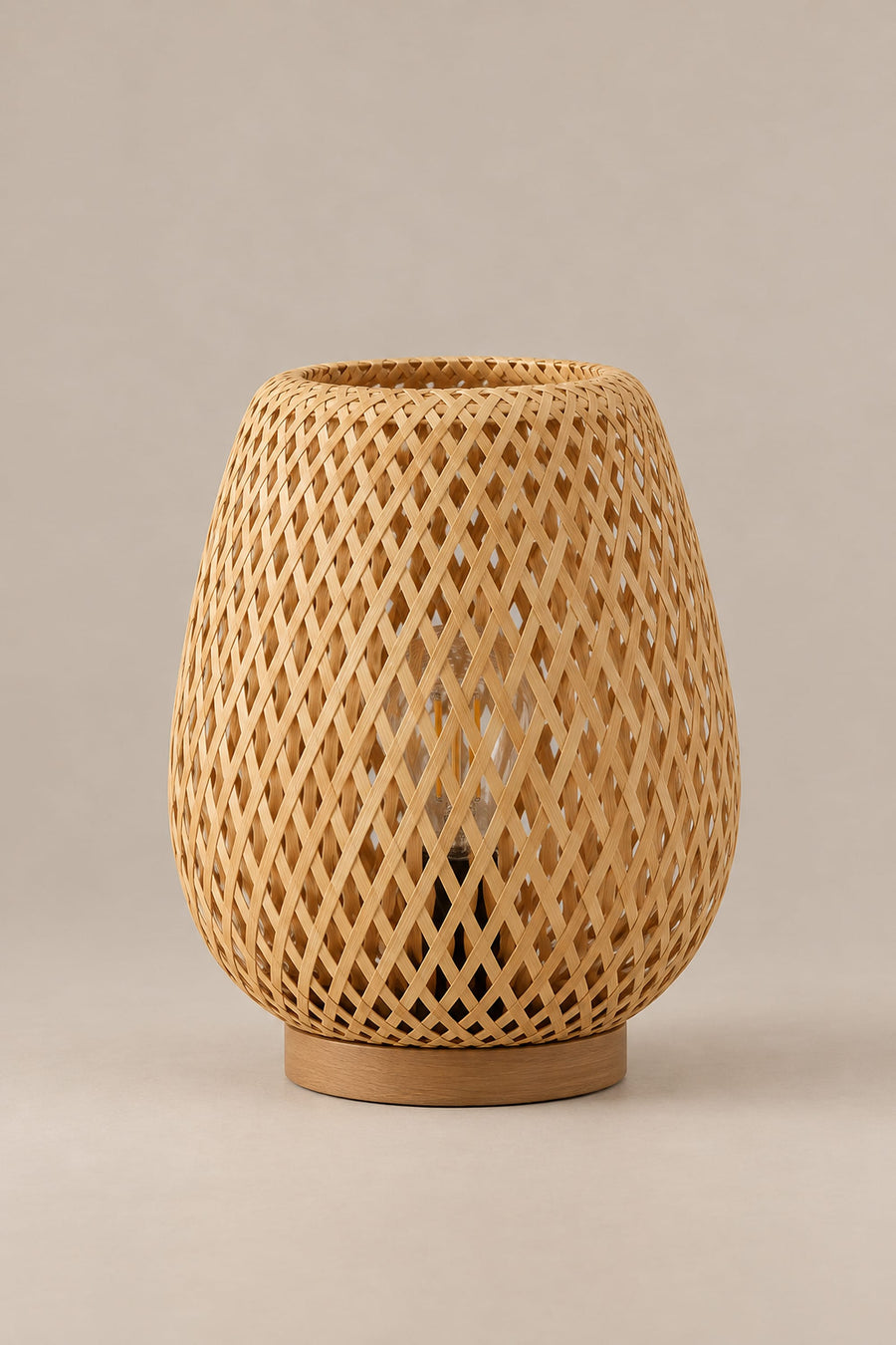 Lampe de Chevet Bambou Tressé – Style Rotin