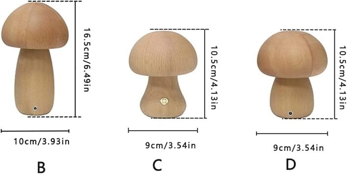 LampeHub Lampe de chevet Champignon Bois