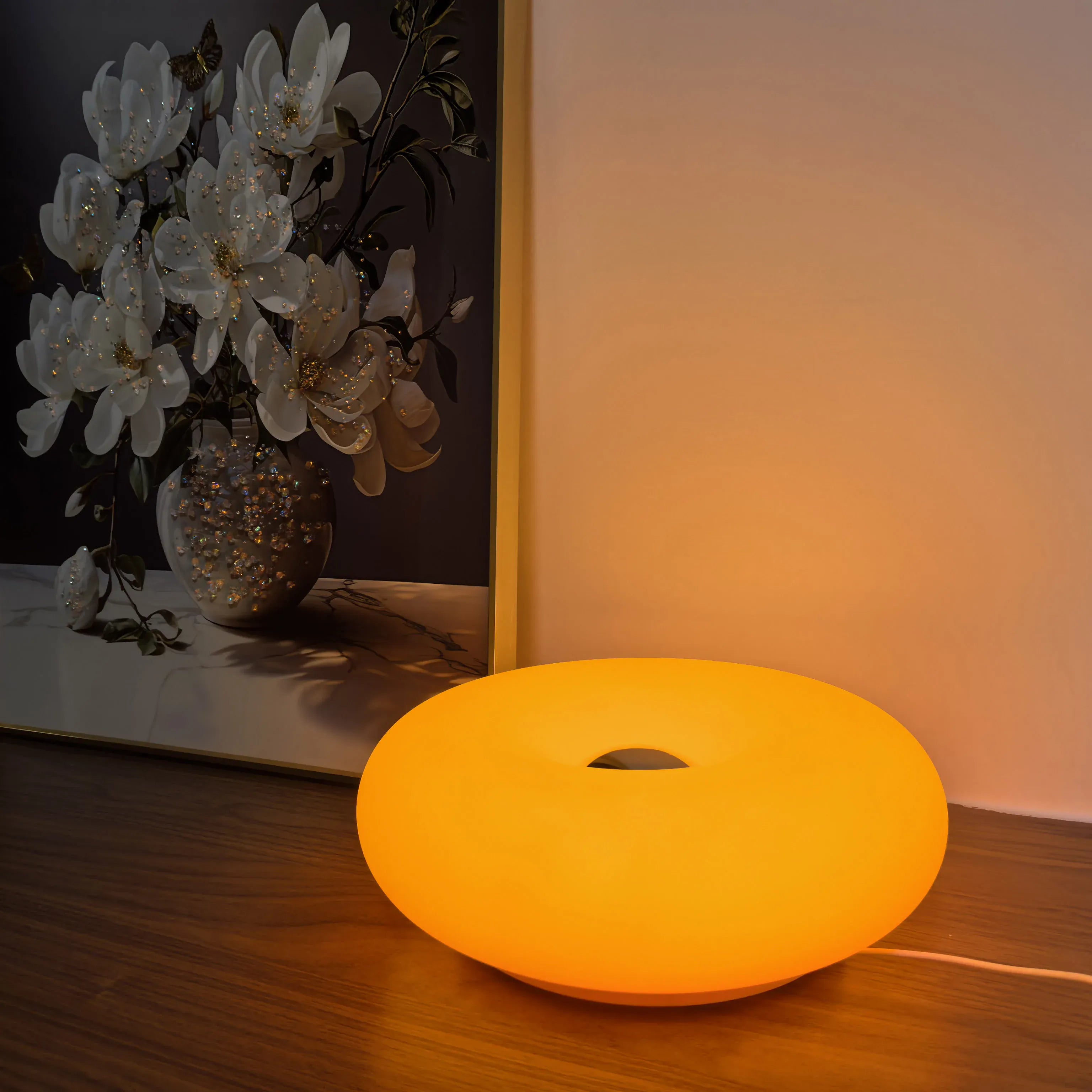 LampeHub Lampe de chevet Champignon Tactile Orange