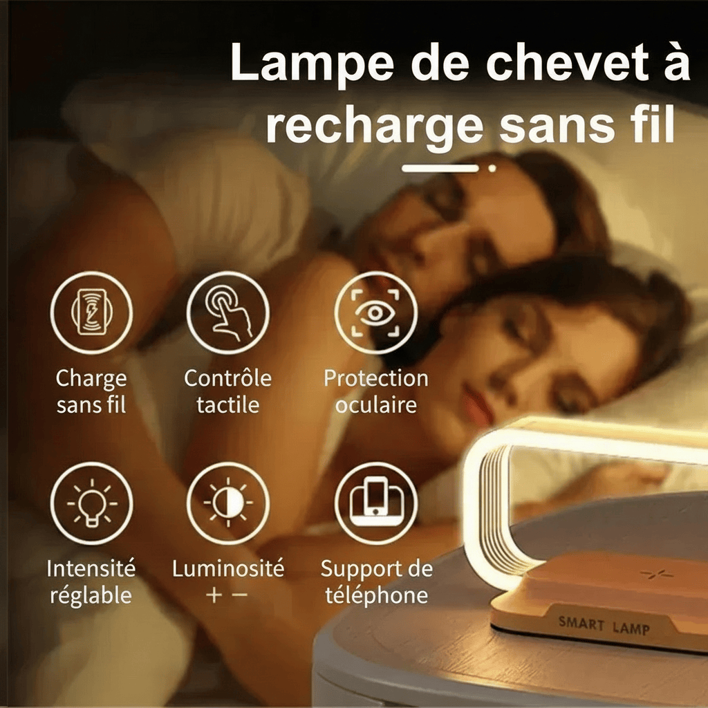 LampeHub Lampe de chevet Charge Téléphone