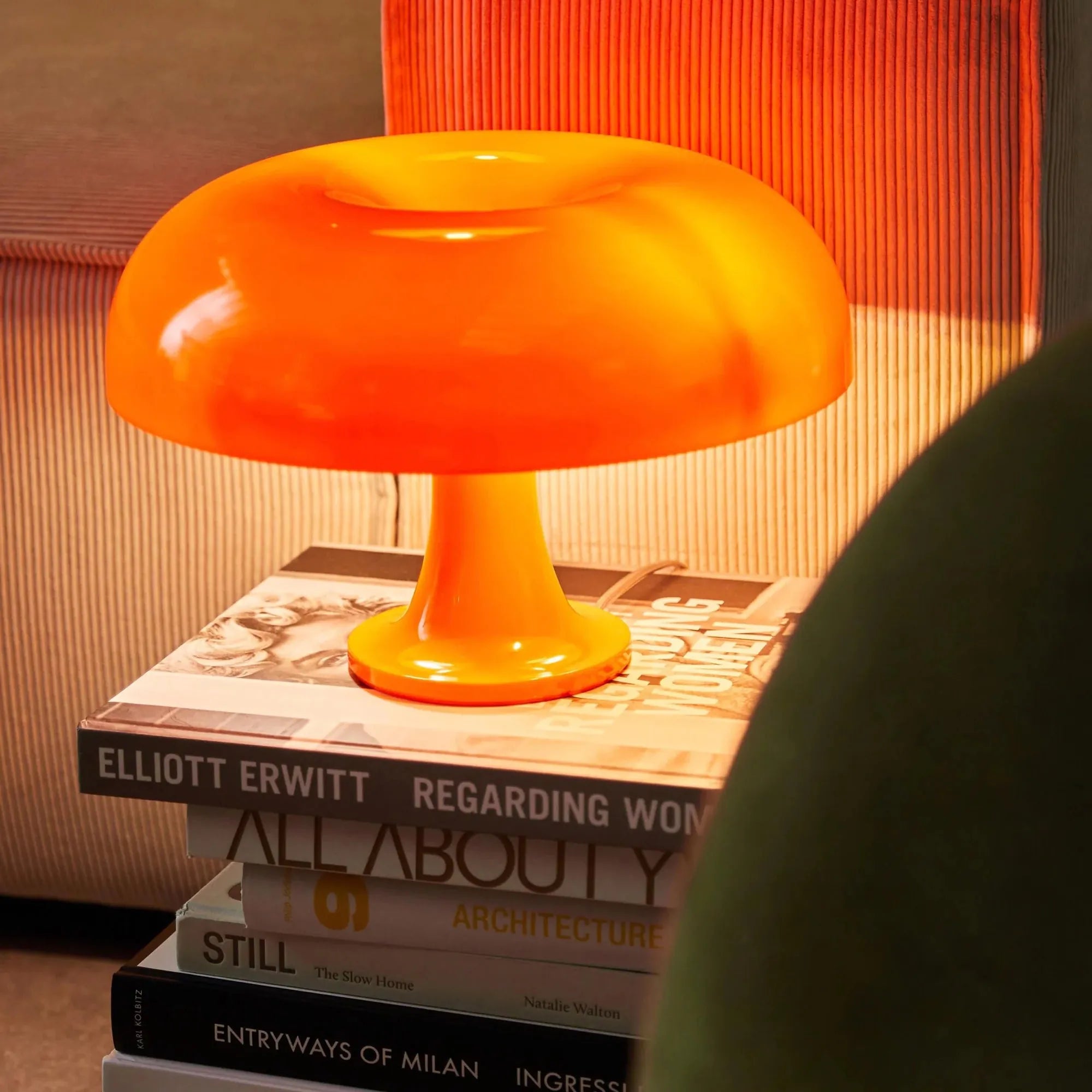 LampeHub Lampe de chevet Design Champignon Orange