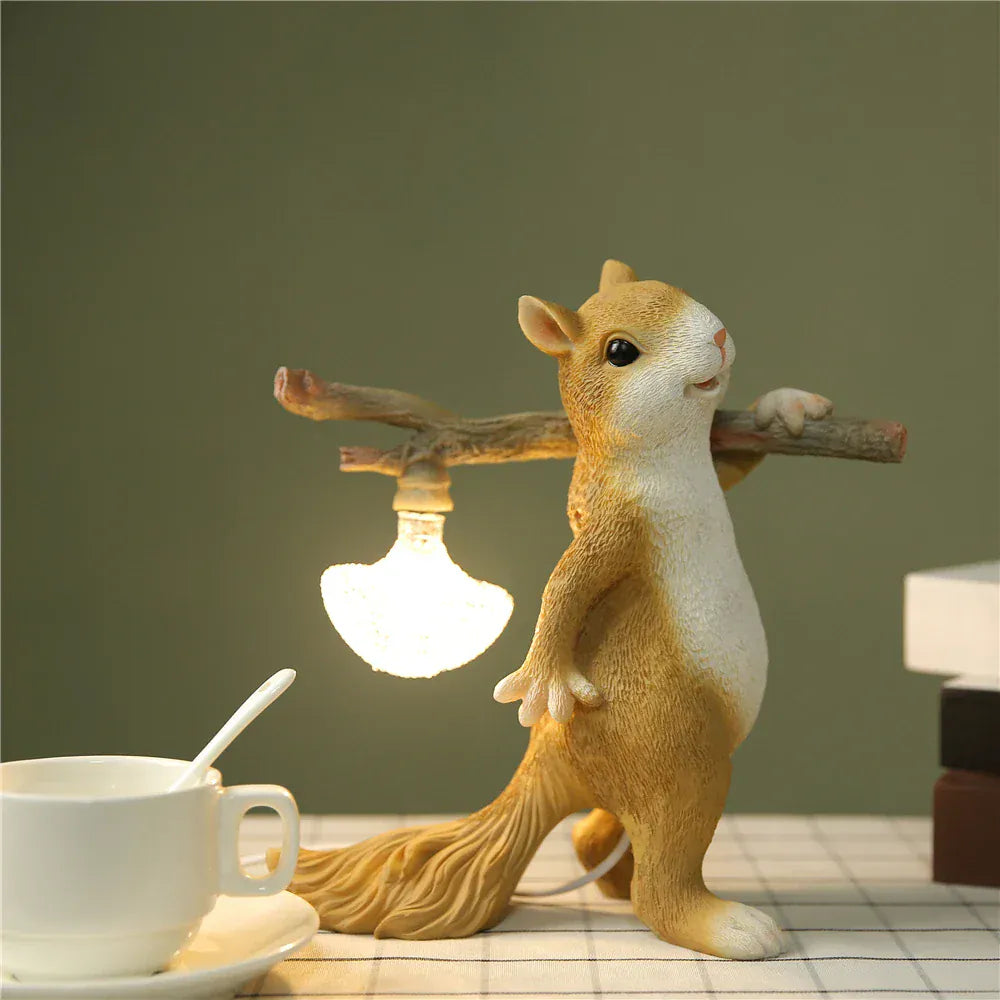 LampeHub Lampe de chevet Enfant Ecureuil