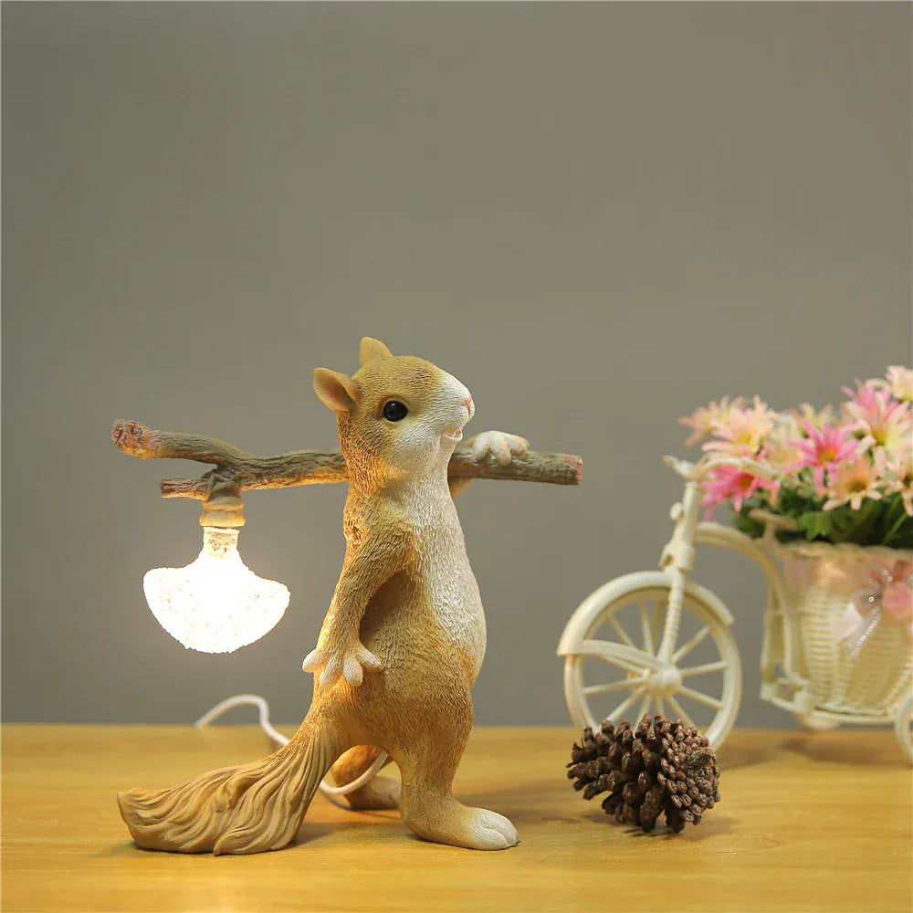 LampeHub Lampe de chevet Enfant Ecureuil