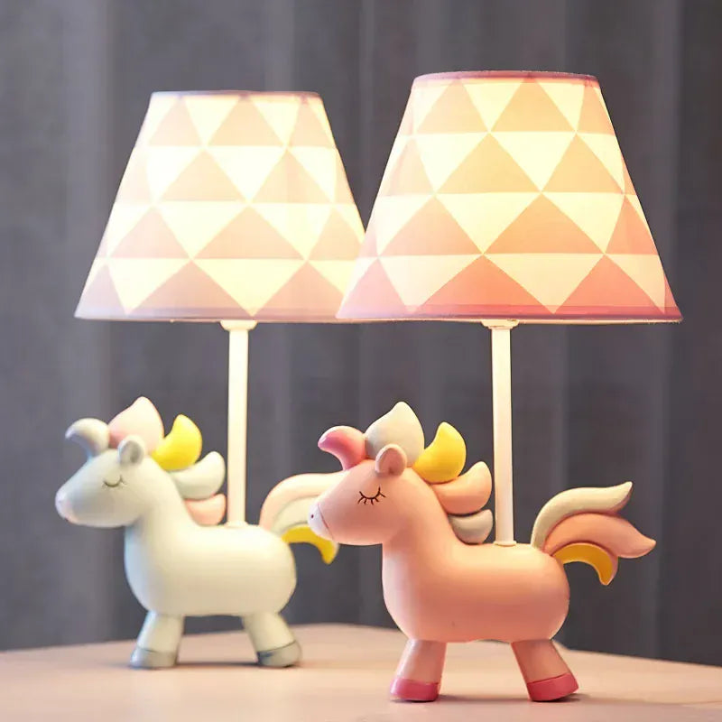 LampeHub Lampe de chevet Enfant Licorne Bleu