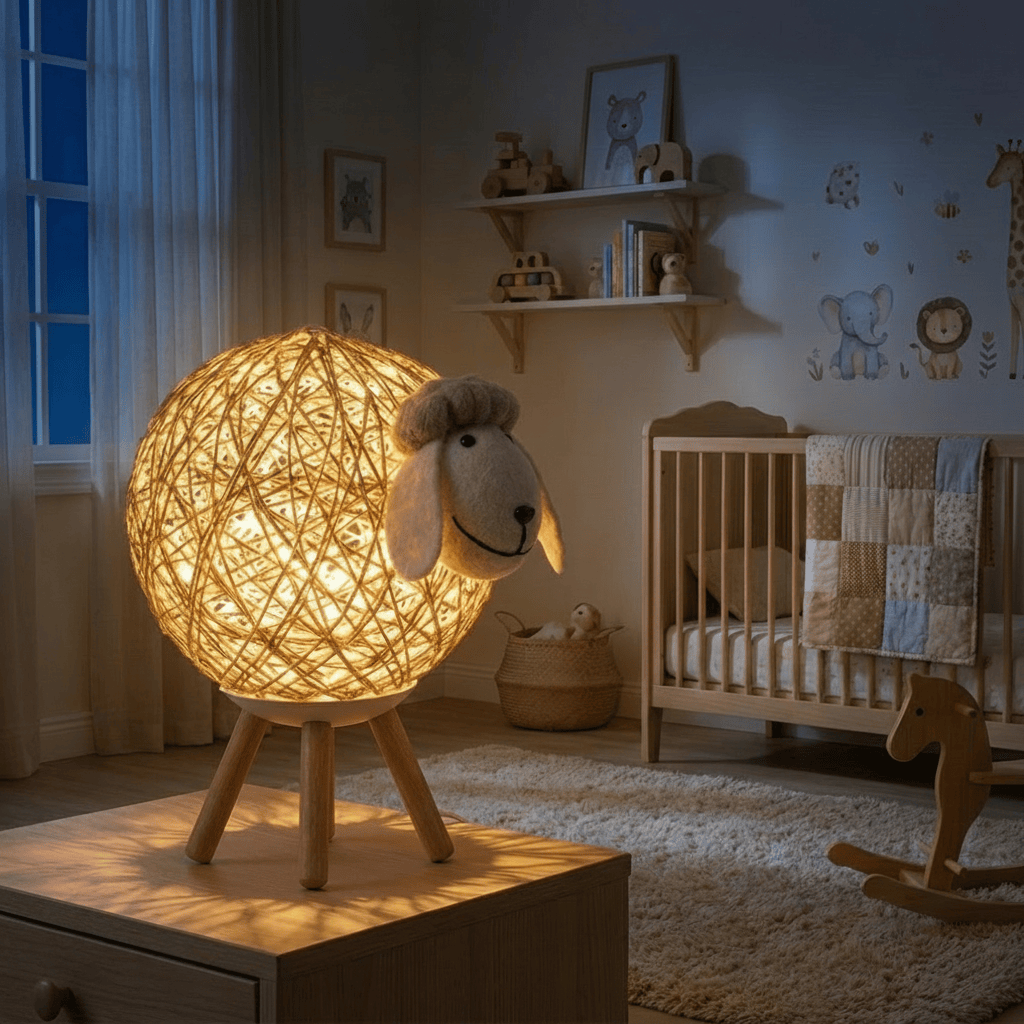 LampeHub Lampe de chevet Enfant Mouton RGB