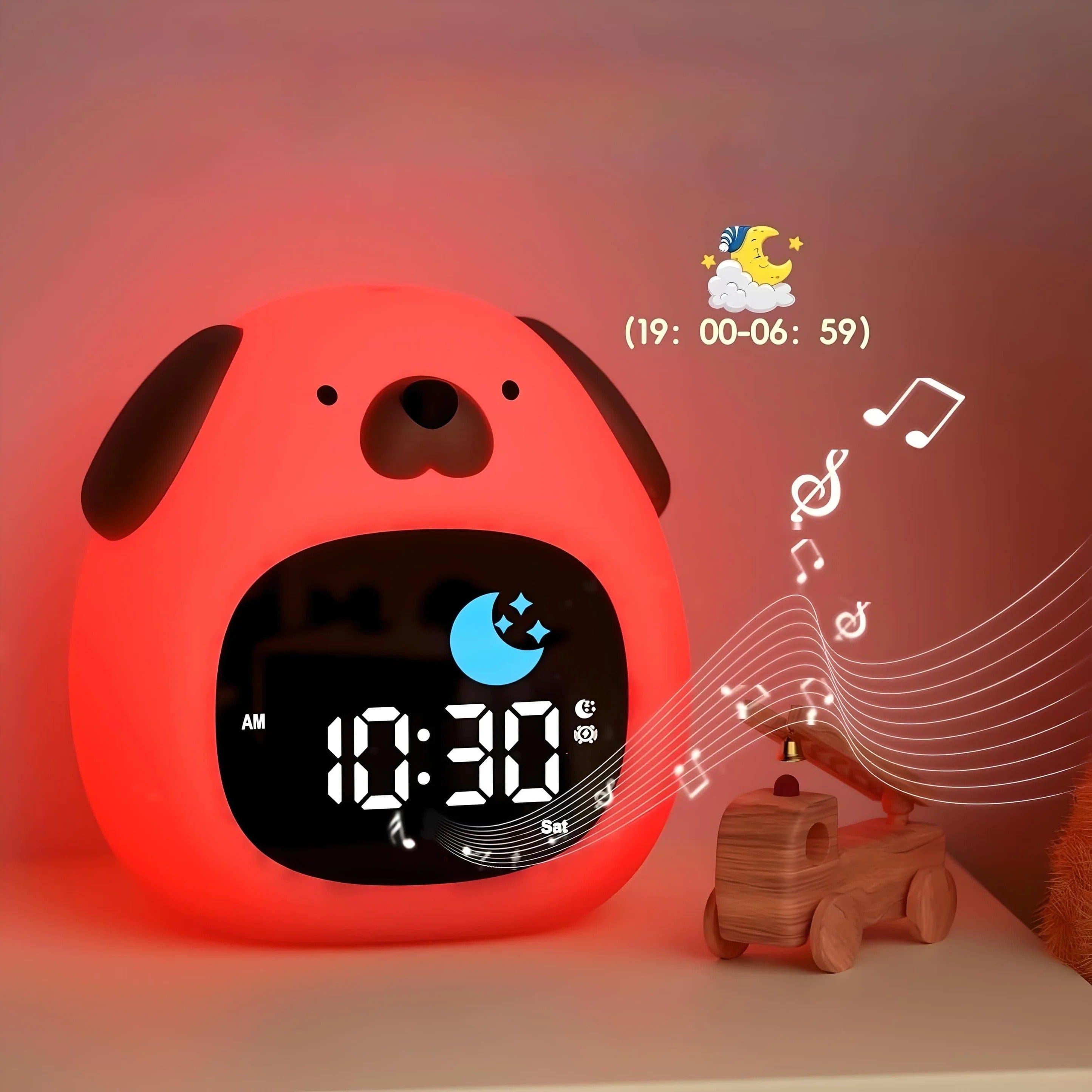 LampeHub Lampe de chevet Enfant Reveil Chien