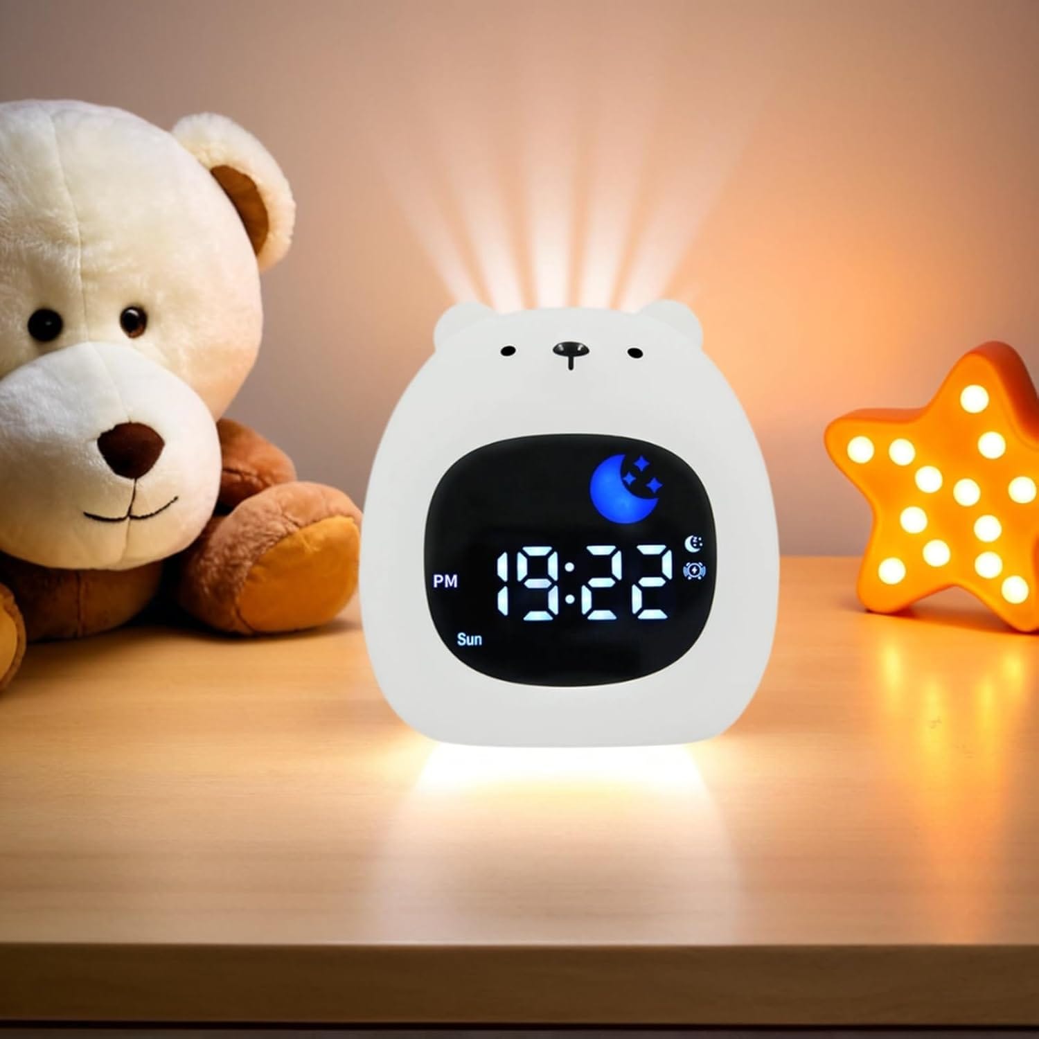 LampeHub Lampe de chevet Enfant Reveil Ours