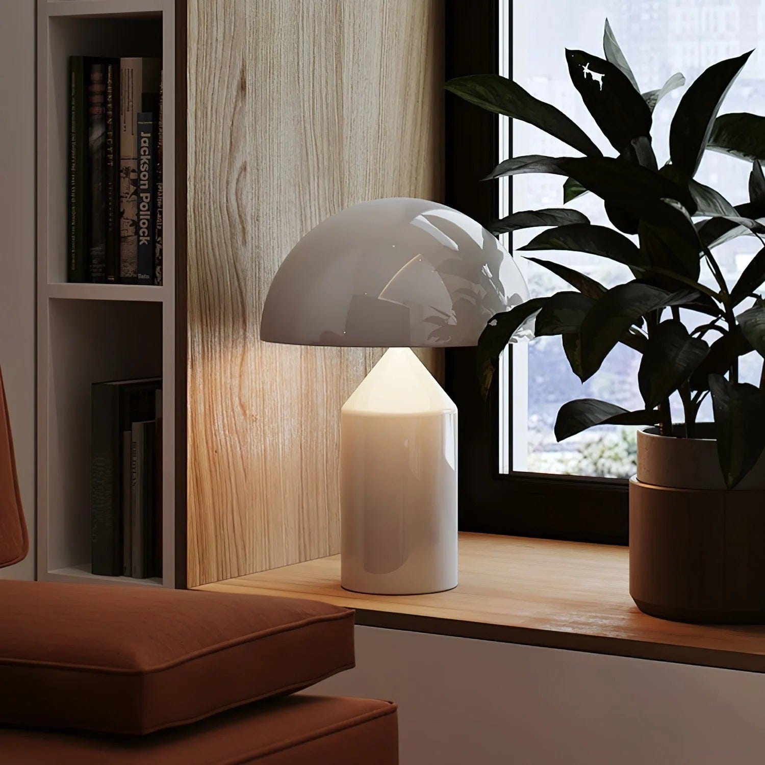 LampeHub Lampe de chevet Moderne Champignon Blanche