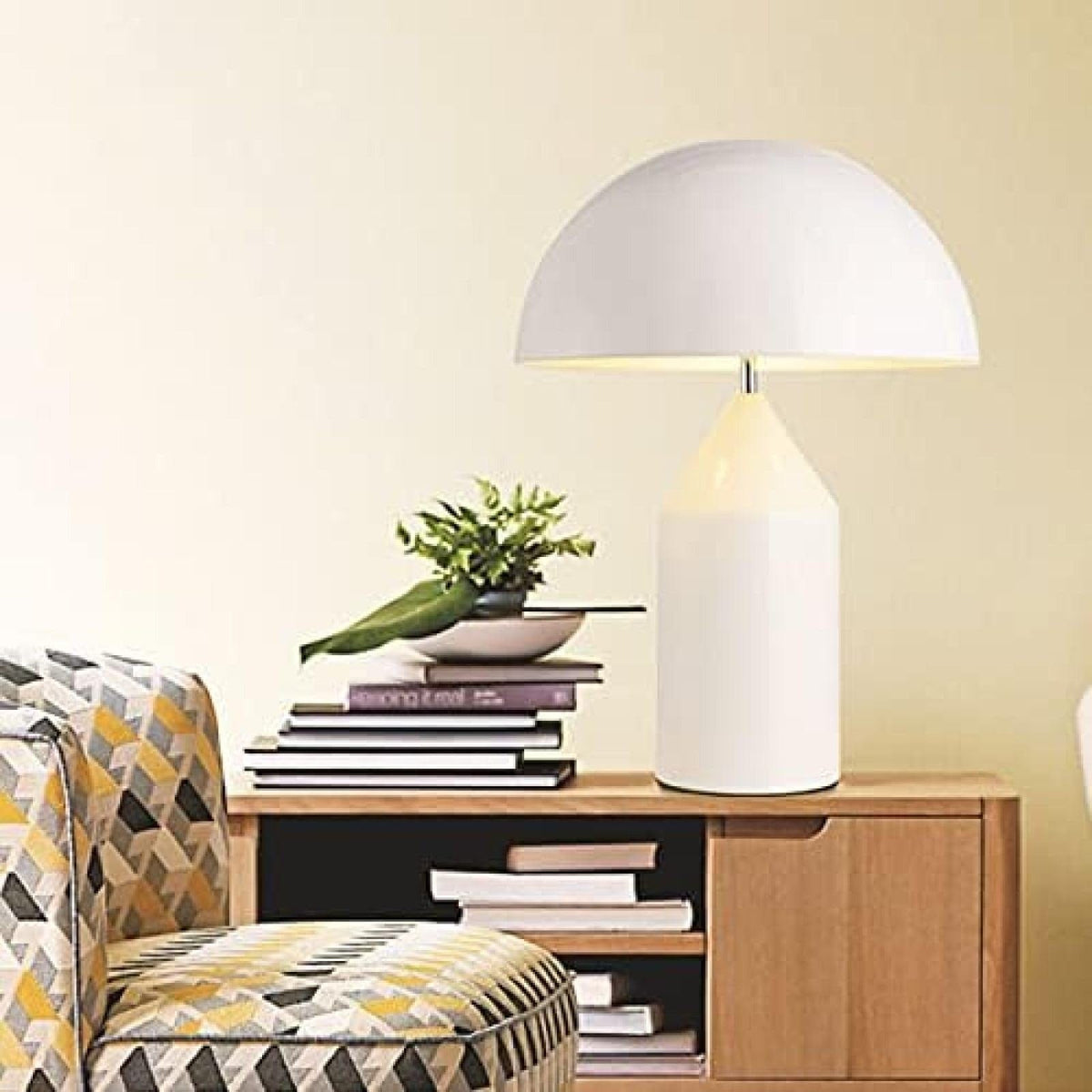LampeHub Lampe de chevet Moderne Champignon Blanche