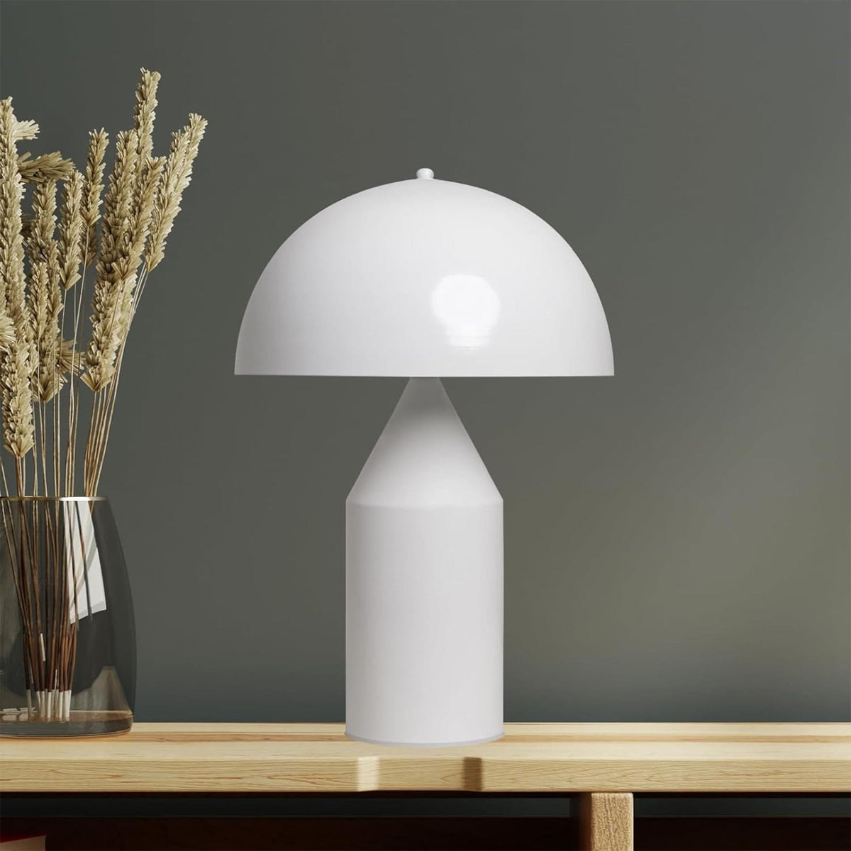 LampeHub Lampe de chevet Moderne Champignon Blanche